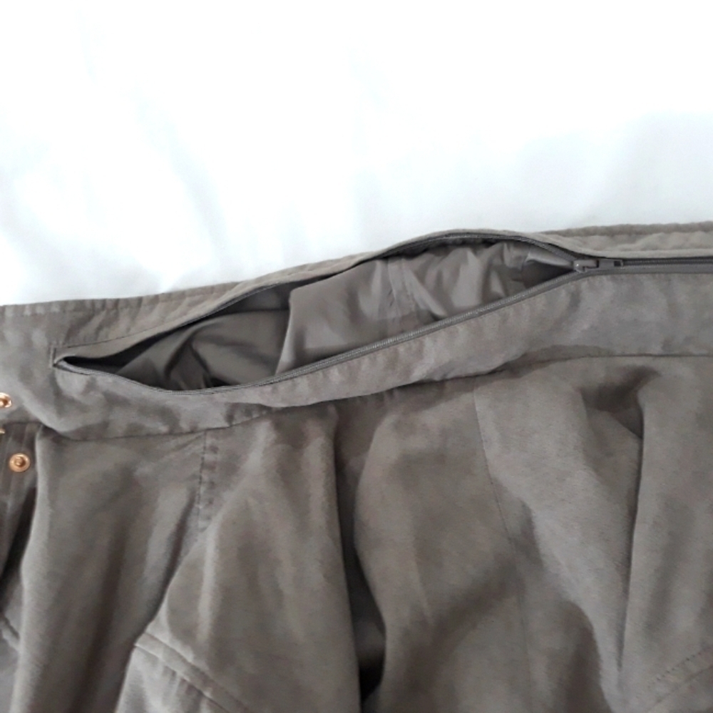 Vince Camuto utility with hidden hoddie light brown jacket Zipper Size Large - Picture 8 of 11